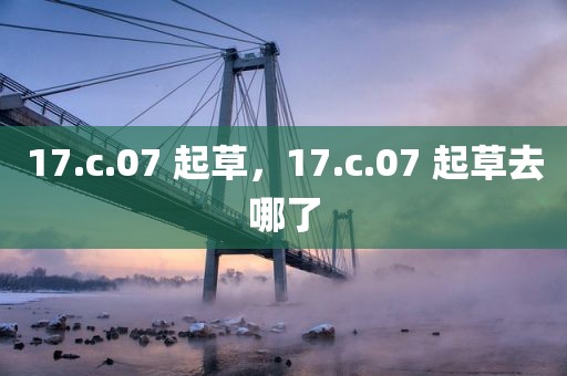 17.c.07 起草，17.c.07 起草去哪了
