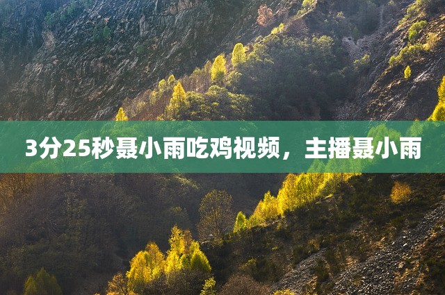 3分25秒聂小雨吃鸡视频，主播聂小雨