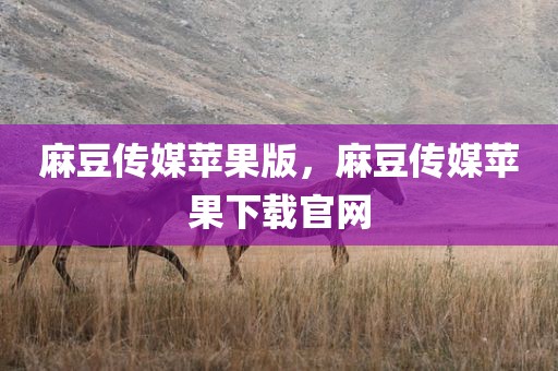 麻豆传媒苹果版，麻豆传媒苹果下载官网