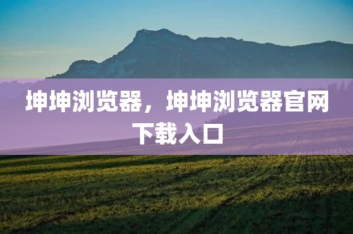 坤坤浏览器，坤坤浏览器官网下载入口