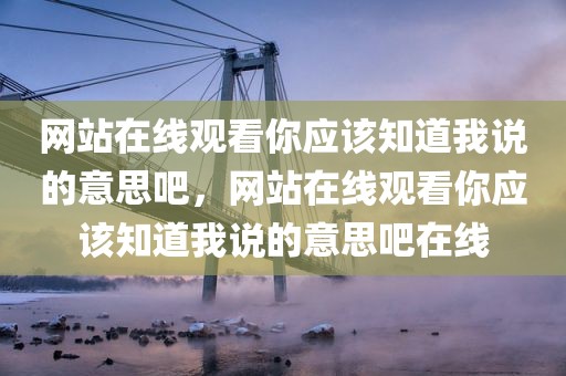 网站在线观看你应该知道我说的意思吧，网站在线观看你应该知道我说的意思吧在线