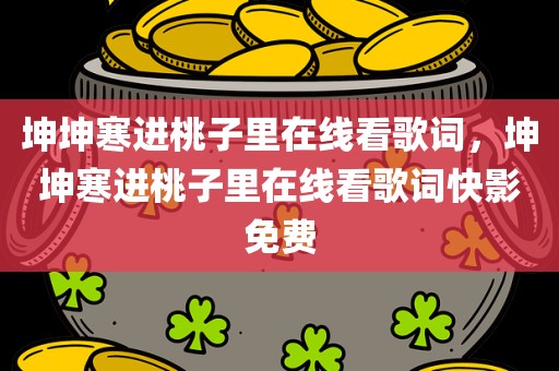 坤坤寒进桃子里在线看歌词，坤坤寒进桃子里在线看歌词快影免费