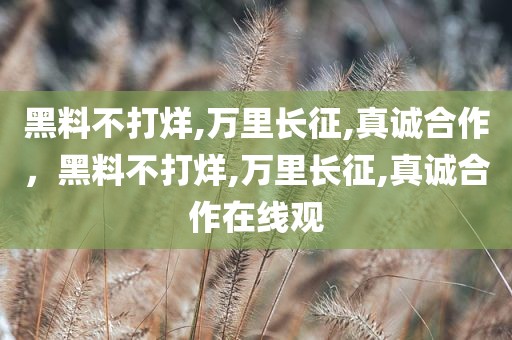 黑料不打烊,万里长征,真诚合作，黑料不打烊,万里长征,真诚合作在线观