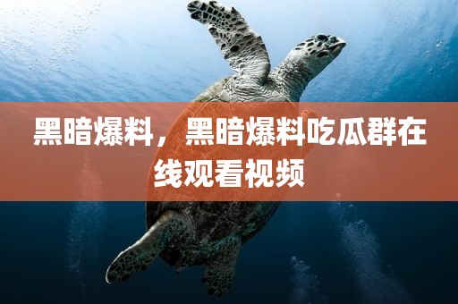 黑暗爆料，黑暗爆料吃瓜群在线观看视频