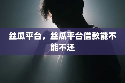 丝瓜平台，丝瓜平台借款能不能不还