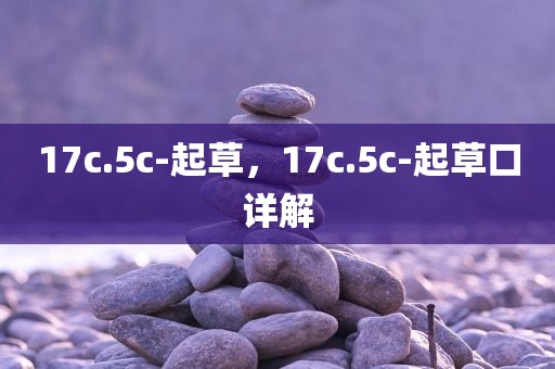 17c.5c-起草，17c.5c-起草口详解