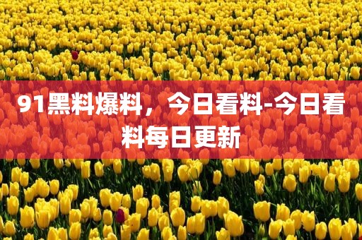 91黑料爆料，今日看料-今日看料每日更新