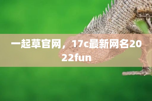 一起草官网，17c最新网名2022fun