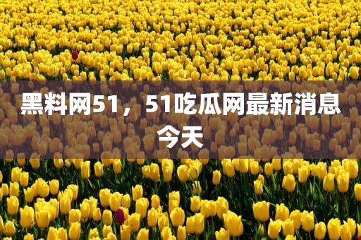 黑料网51，51吃瓜网最新消息今天