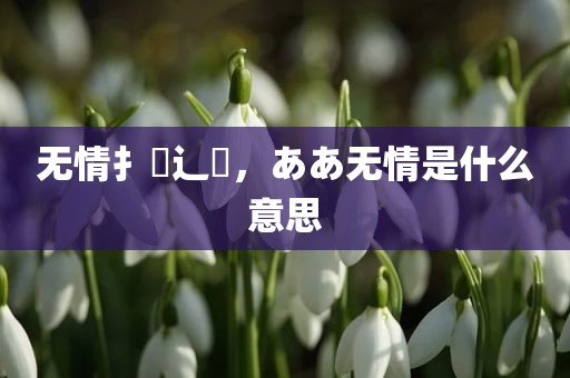 无情扌臿辶畐，ああ无情是什么意思