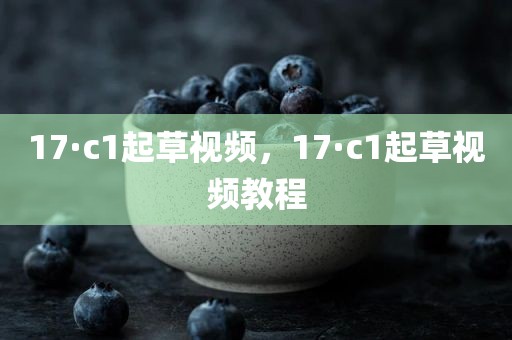 17·c1起草视频，17·c1起草视频教程