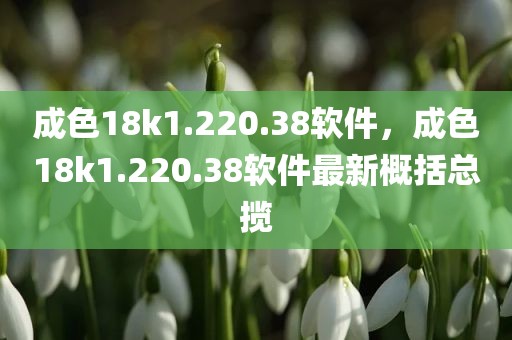 成色18k1.220.38软件，成色18k1.220.38软件最新概括总揽