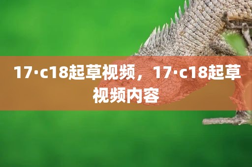 17·c18起草视频，17·c18起草视频内容