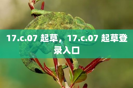 17.c.07 起草，17.c.07 起草登录入口