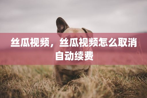 丝瓜视频，丝瓜视频怎么取消自动续费