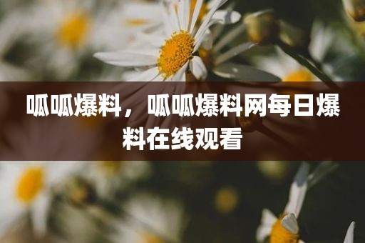 呱呱爆料，呱呱爆料网每日爆料在线观看