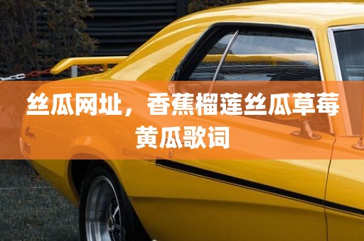 丝瓜网址，香蕉榴莲丝瓜草莓黄瓜歌词