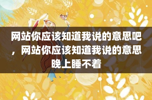 网站你应该知道我说的意思吧，网站你应该知道我说的意思晚上睡不着