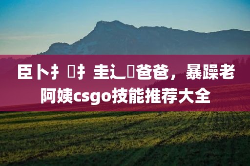 臣卜扌喿扌圭辶畐爸爸，暴躁老阿姨csgo技能推荐大全