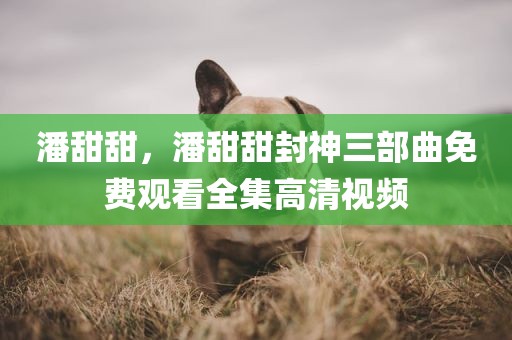 潘甜甜，潘甜甜封神三部曲免费观看全集高清视频