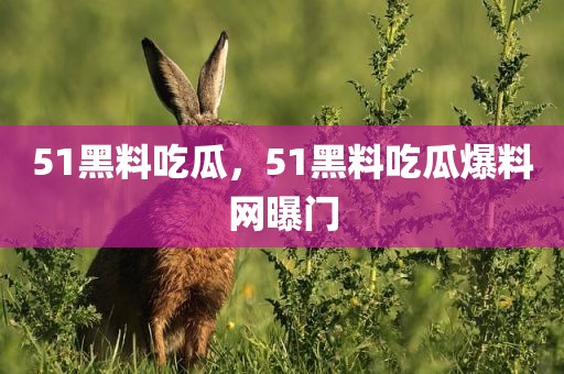 51黑料吃瓜，51黑料吃瓜爆料网曝门