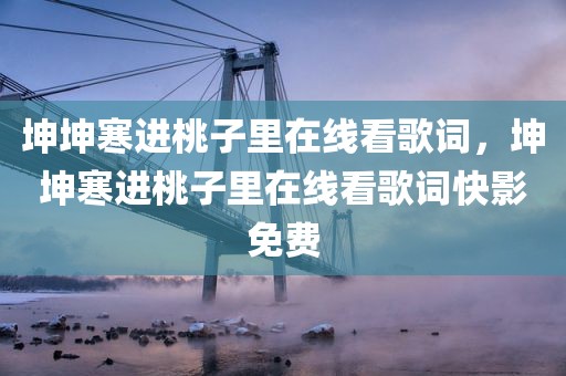 坤坤寒进桃子里在线看歌词，坤坤寒进桃子里在线看歌词快影免费