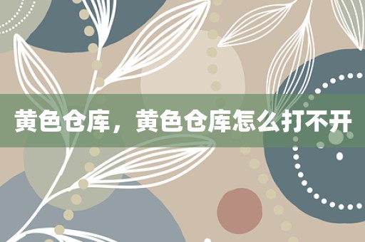 黄色仓库，黄色仓库怎么打不开
