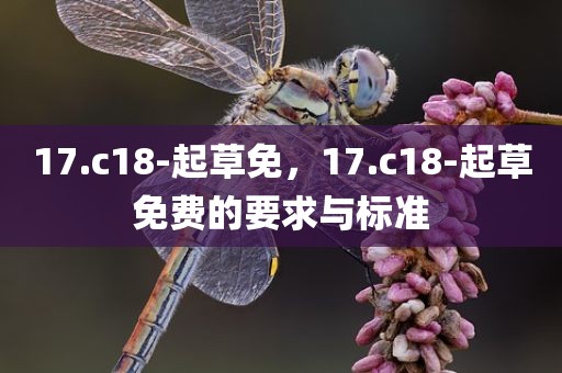 17.c18-起草免，17.c18-起草免费的要求与标准