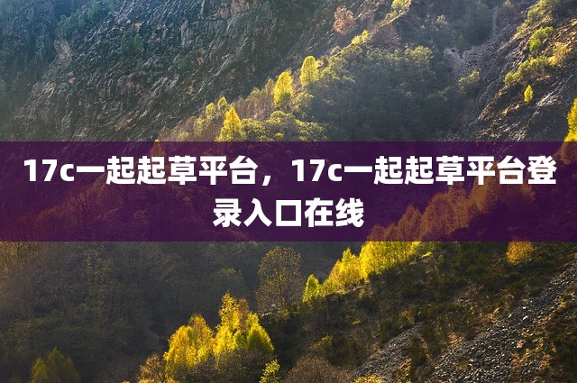 17c一起起草平台，17c一起起草平台登录入口在线