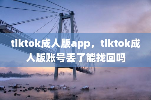 tiktok成人版app，tiktok成人版账号丢了能找回吗