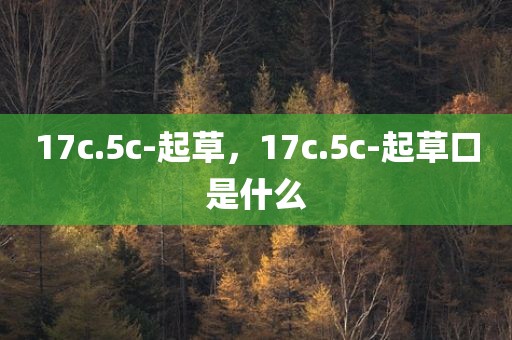 17c.5c-起草，17c.5c-起草口是什么