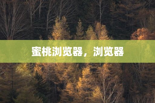蜜桃浏览器，浏览器