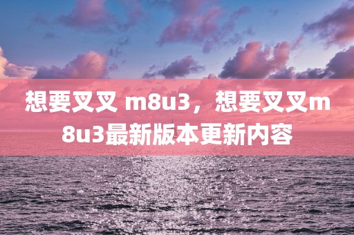 想要叉叉 m8u3，想要叉叉m8u3最新版本更新内容