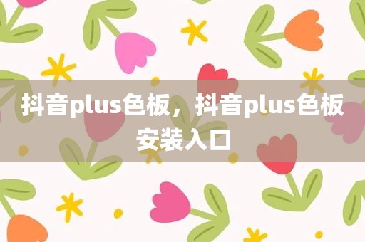 抖音plus色板，抖音plus色板安装入口