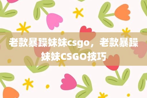 老款暴躁妹妹csgo，老款暴躁妹妹CSGO技巧