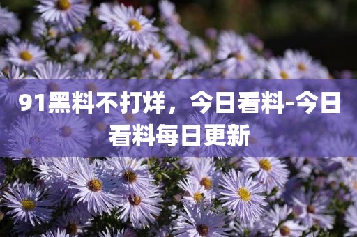 91黑料不打烊，今日看料-今日看料每日更新