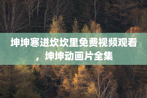 坤坤寒进坎坎里免费视频观看，坤坤动画片全集