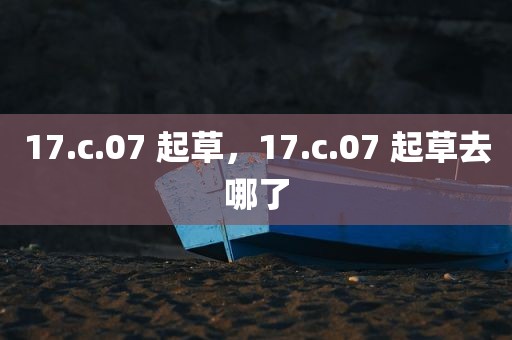 17.c.07 起草，17.c.07 起草去哪了