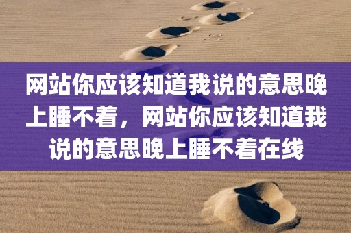 网站你应该知道我说的意思晚上睡不着，网站你应该知道我说的意思晚上睡不着在线