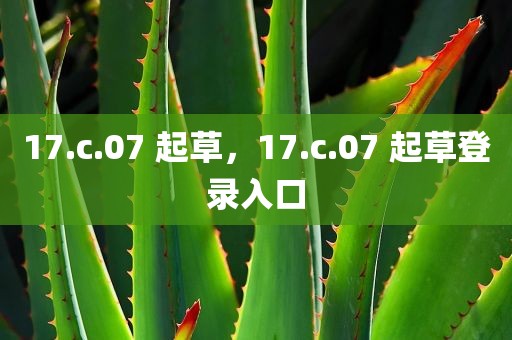 17.c.07 起草，17.c.07 起草登录入口