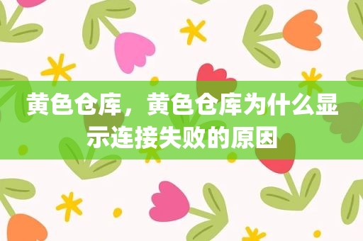 黄色仓库，黄色仓库为什么显示连接失败的原因