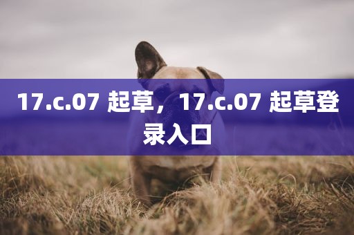 17.c.07 起草，17.c.07 起草登录入口
