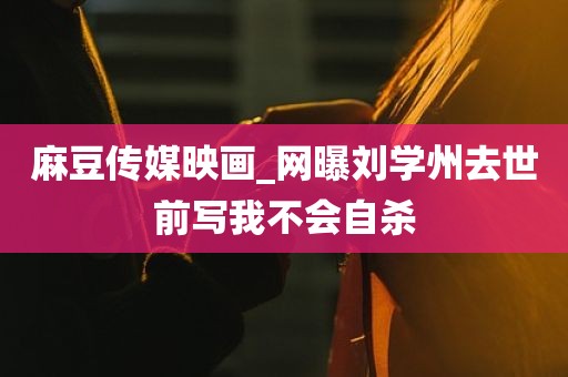 麻豆传媒映画_网曝刘学州去世前写我不会自杀