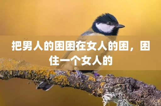 把男人的困困在女人的困，困住一个女人的