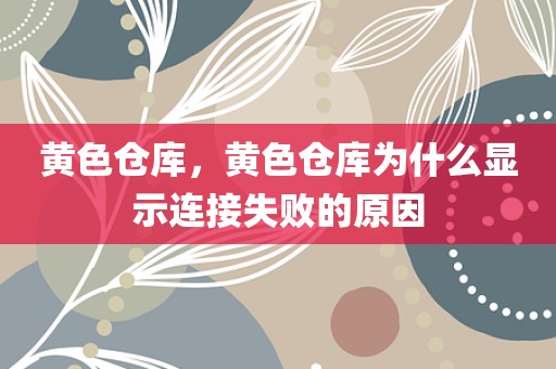 黄色仓库，黄色仓库为什么显示连接失败的原因