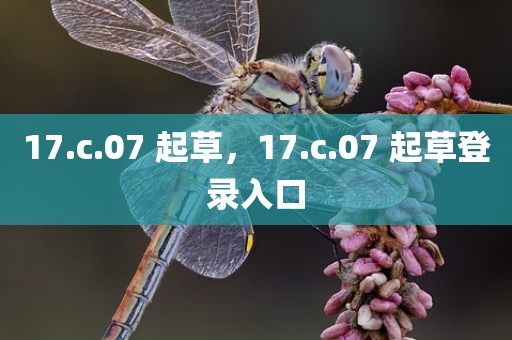 17.c.07 起草，17.c.07 起草登录入口