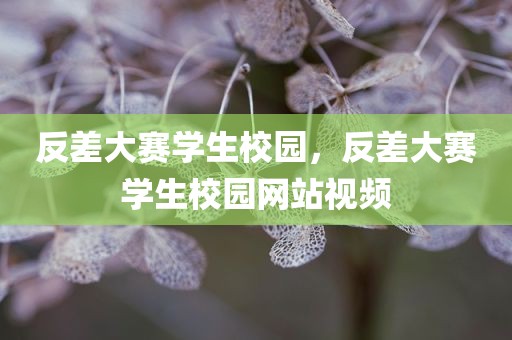 反差大赛学生校园，反差大赛学生校园网站视频