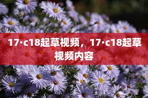 17·c18起草视频，17·c18起草视频内容