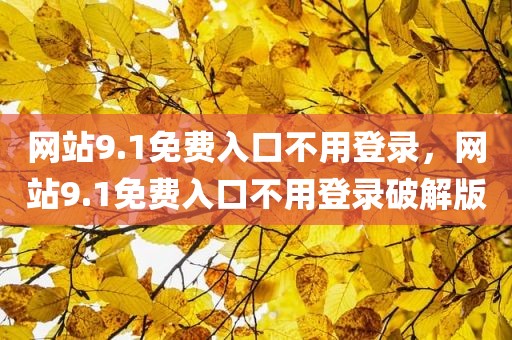 网站9.1免费入口不用登录，网站9.1免费入口不用登录破解版