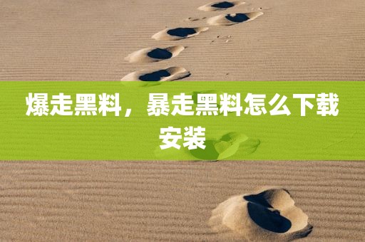 爆走黑料，暴走黑料怎么下载安装
